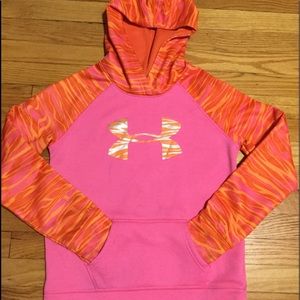 Pink and orange under armour storm hoodie